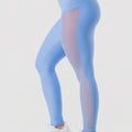 Legging Fitness Feminina Com Elástico No Cós E Tule Lateral Activity Dlk Azul