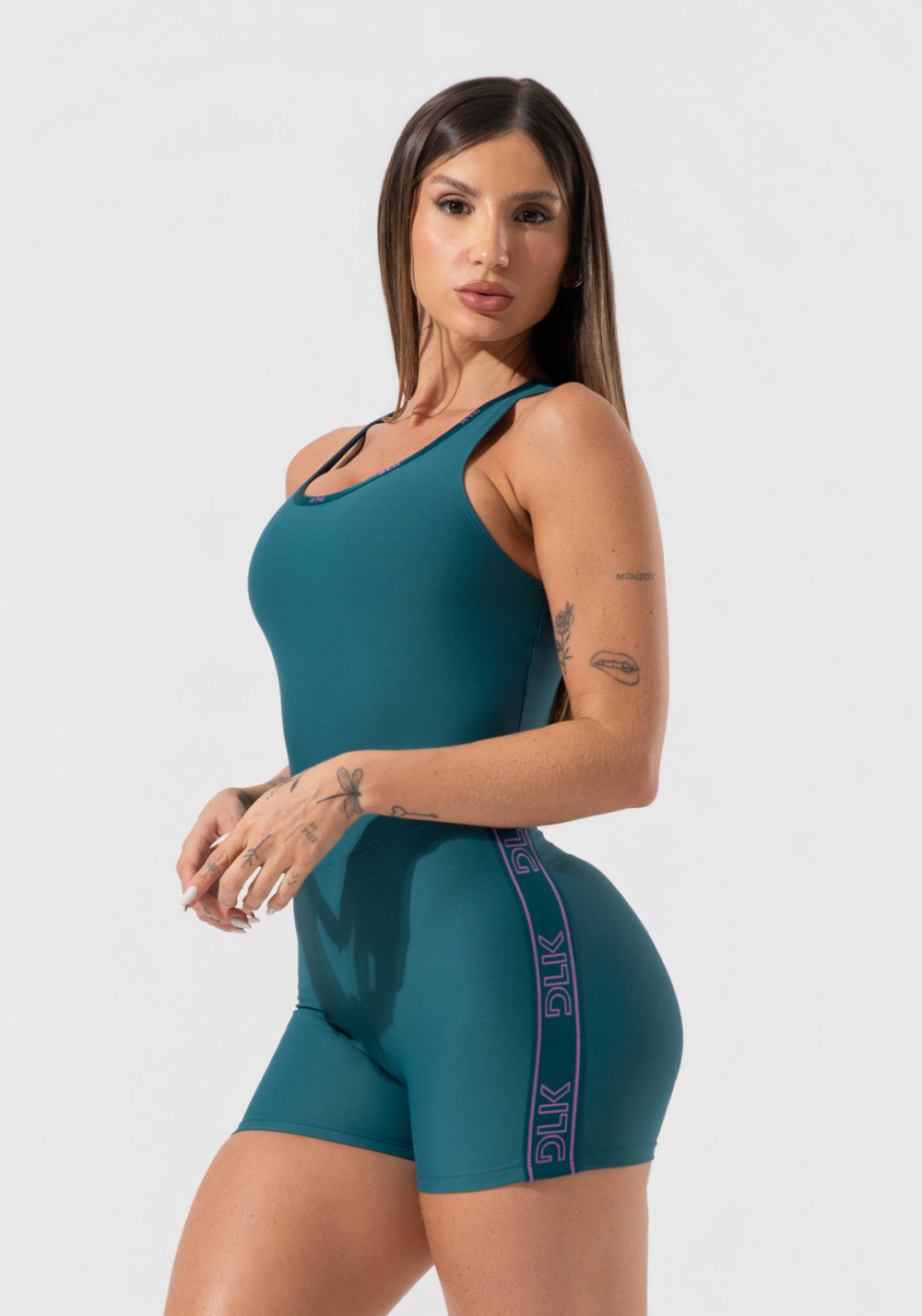 Macaquinho Feminino Fitness Com Elásticos E Costas Vazadas Activity Dlk Verde