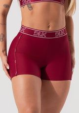 Short Fitness Feminino Com Elásticos No Cós E Na Lateral Activity Dlk Vermelho Cereja