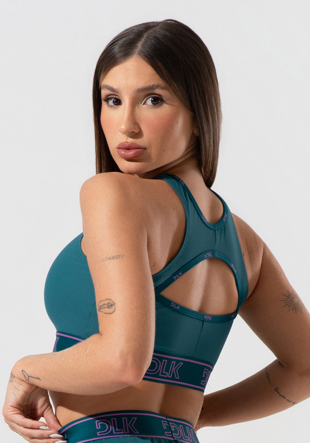 Top Fitness Feminino Com Bojo E Costas Vazadas Com Elástico Activity Dlk Verde