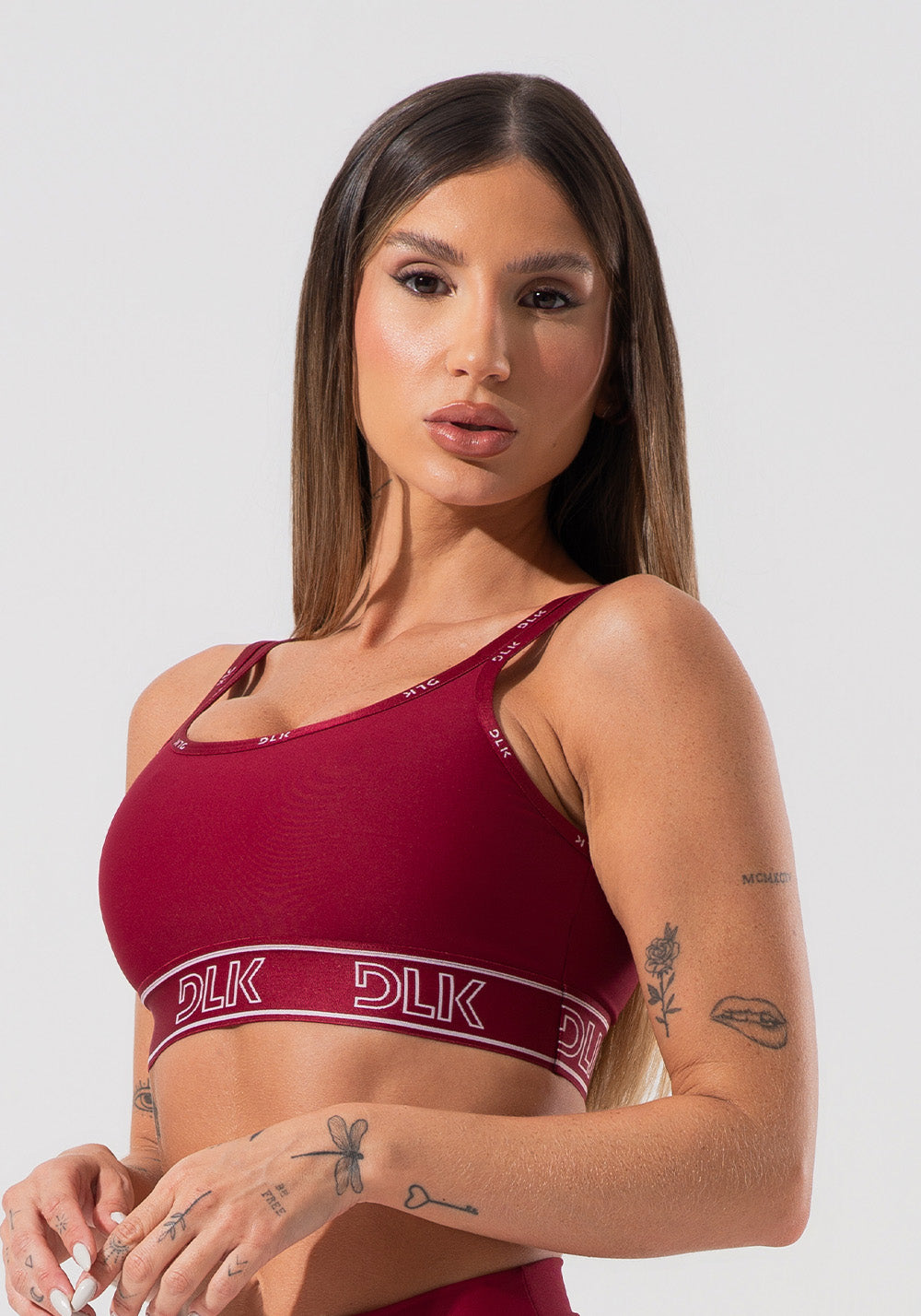 Top Fitness Feminino Com Bojo E Alças Duplas De Elástico Activity Dlk Vermelho Cereja