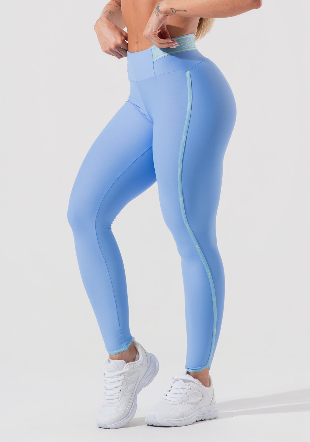 Legging Fitness Feminina Com Elásticos No Cós E Na Lateral Activity Dlk Azul