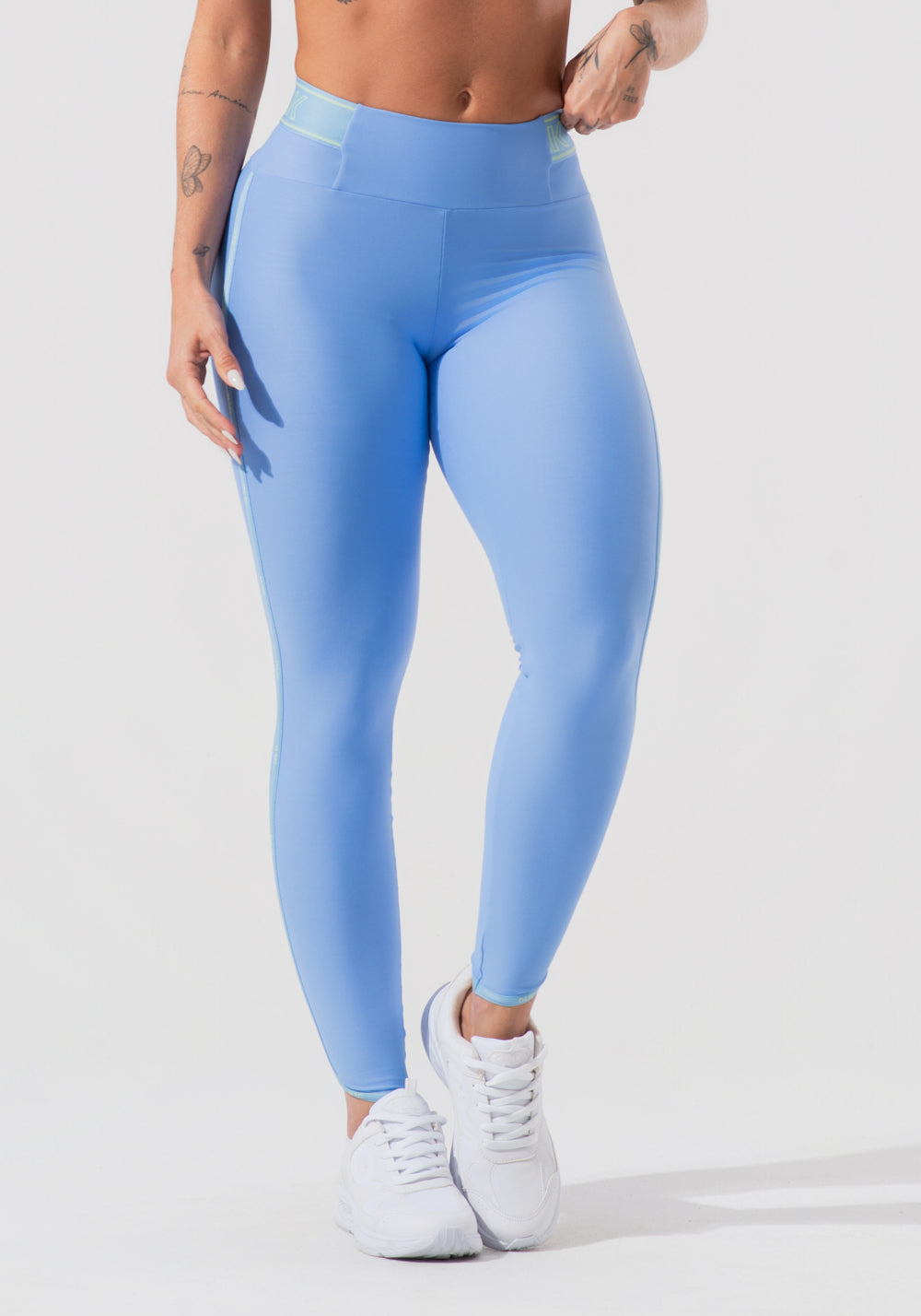 Legging Fitness Feminina Com Elásticos No Cós E Na Lateral Activity Dlk Azul