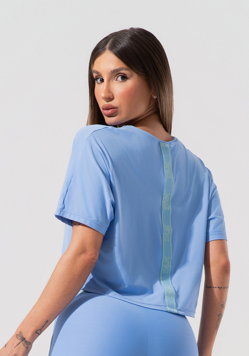 Cropped Feminino Com Elástico Nas Costas Activity Dlk Azul