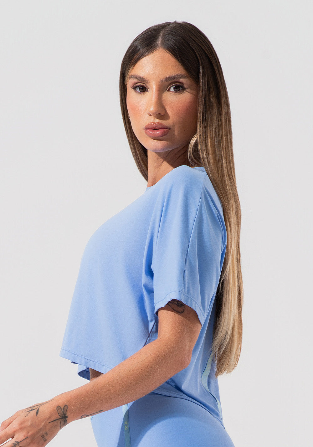 Cropped Feminino Com Elástico Nas Costas Activity Dlk Azul