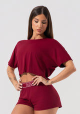 Cropped Feminino Com Elástico Nas Costas Activity Dlk Vermelho Cereja