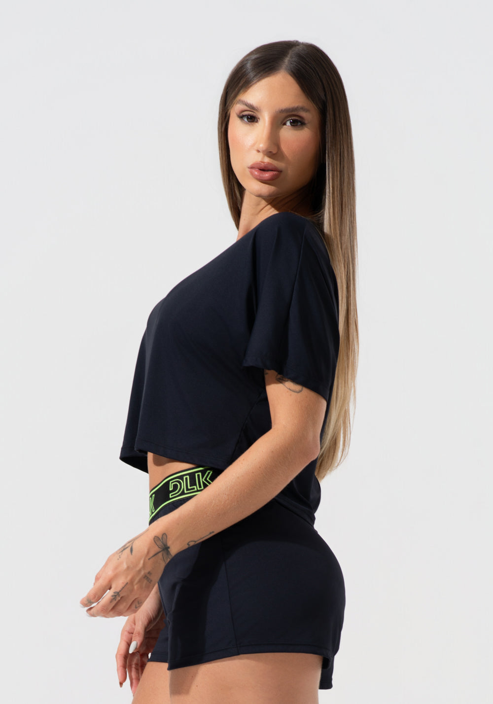 Cropped Feminino Com Elástico Nas Costas Activity Dlk Preto