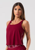 Cropped Regata Feminino Com Elástico Na Lateral Activity Dlk Vermelho Cereja