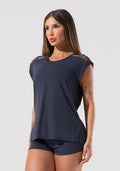 Blusa Feminina Com Elástico Nos Ombros Activity Dlk Grafite