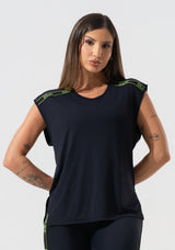 Blusa Feminina Com Elástico Nos Ombros Activity Dlk Preto