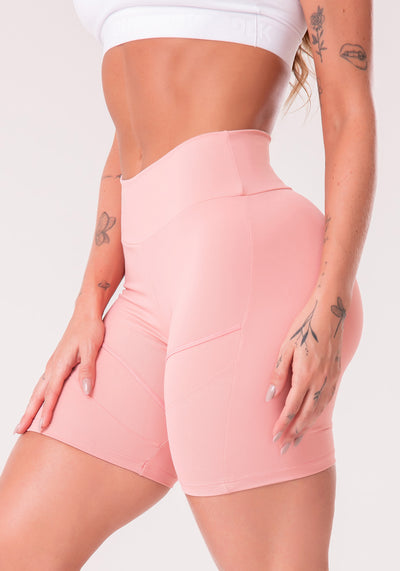 Short Rosê Com Recortes Básico Dlk