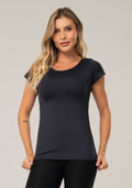 Blusa Preta Com Recorte Traseiro Básica Dlk