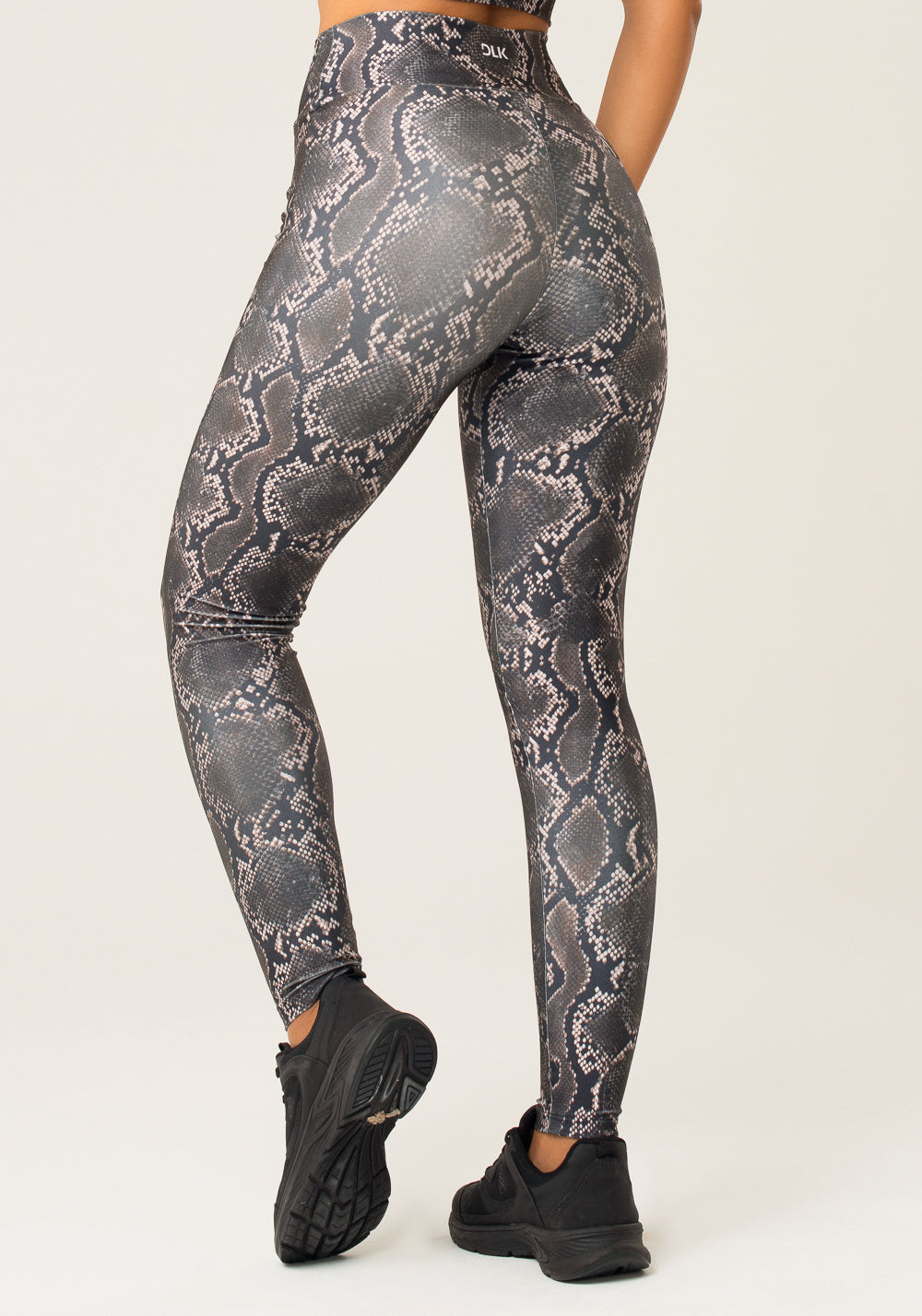 Legging Fitness Feminina Com Cós Transpassado Estampada Cobra Animal Printed Dlk