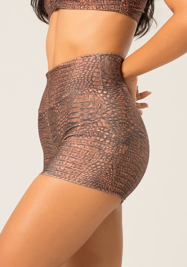 Short Fitness Feminino Estampado Croco Animal Printed Dlk