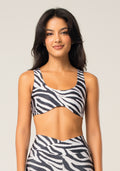 Top Fitness Feminino Underboob Estampado Zebra Animal Printed Dlk
