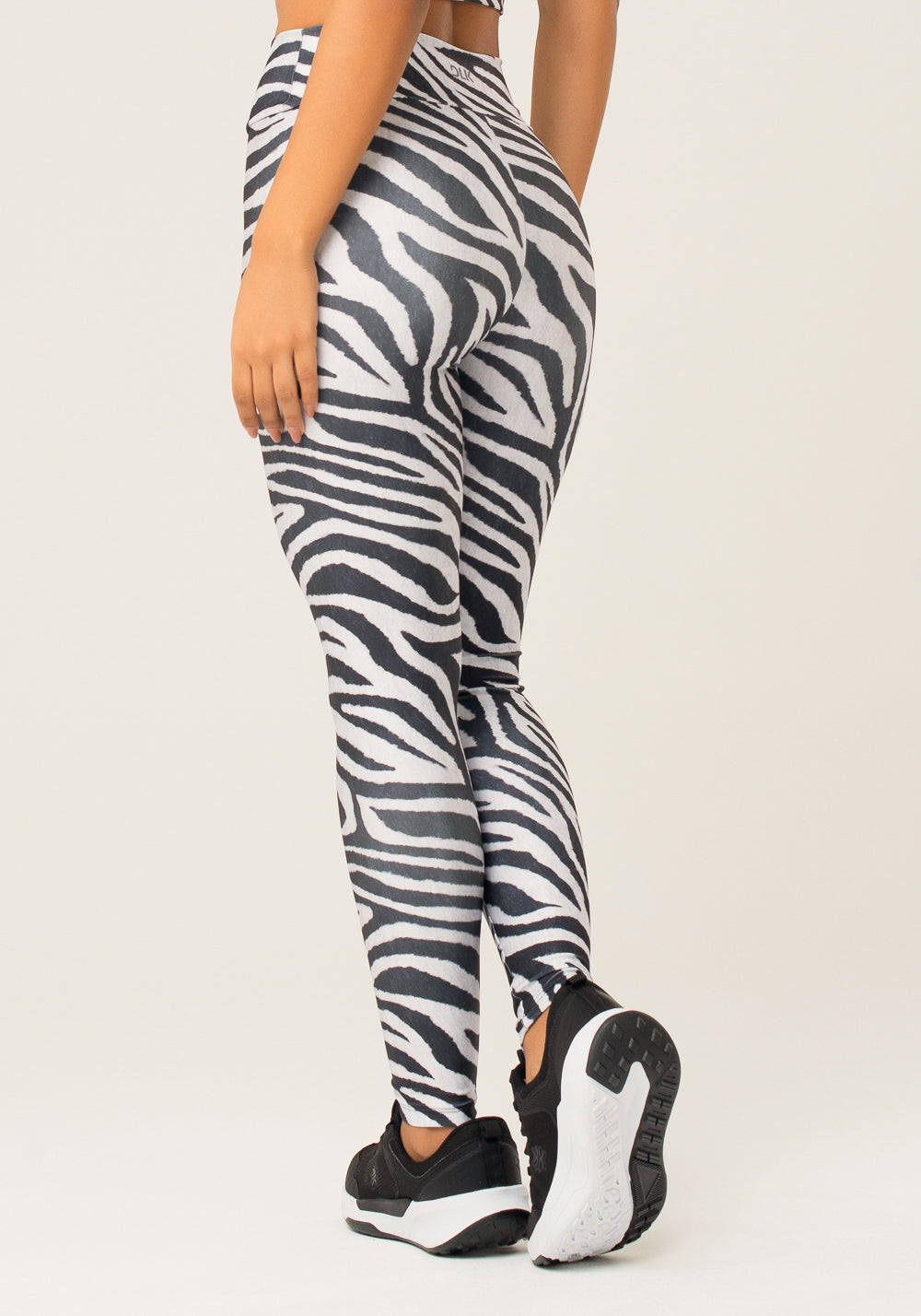Legging Fitness Feminina Com Cós Transpassado Estampada Zebra Animal Printed Dlk