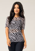 Blusa Feminina De Tule Estampada Zebra Animal Printed Dlk