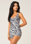 Macaquinho Fitness Feminino Estampado Zebra Animal Printed Dlk