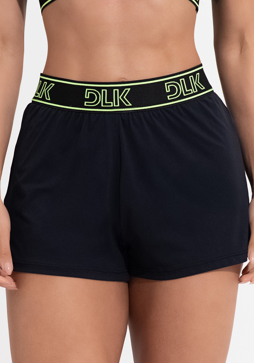 Short Fitness Feminino Soltinho Com Elástico No Cós Activity Dlk Preto