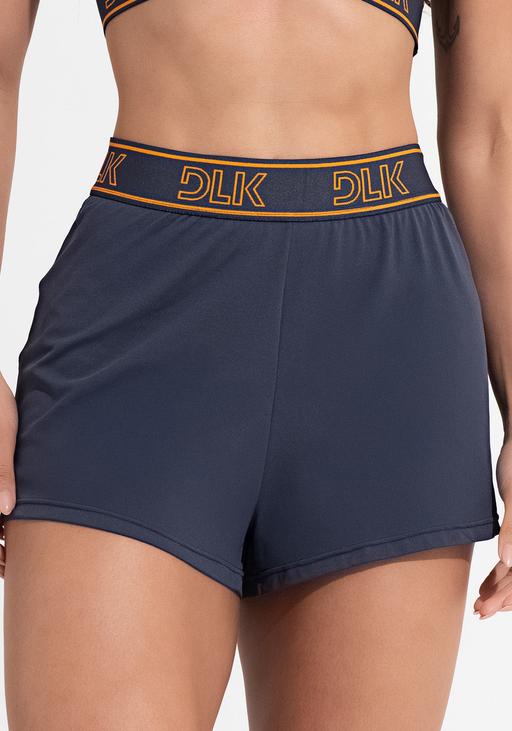 Short Fitness Feminino Soltinho Com Elástico No Cós Activity Dlk Grafite