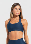 Top De Treino Feminino Modelo Nadador Básico Dlk Azul Marinho