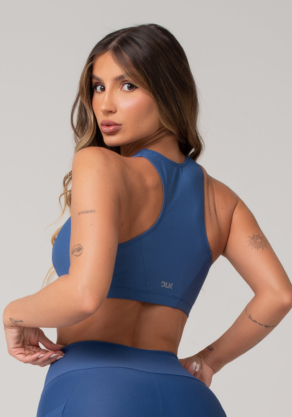Top De Treino Feminino Modelo Nadador Básico Dlk Azul