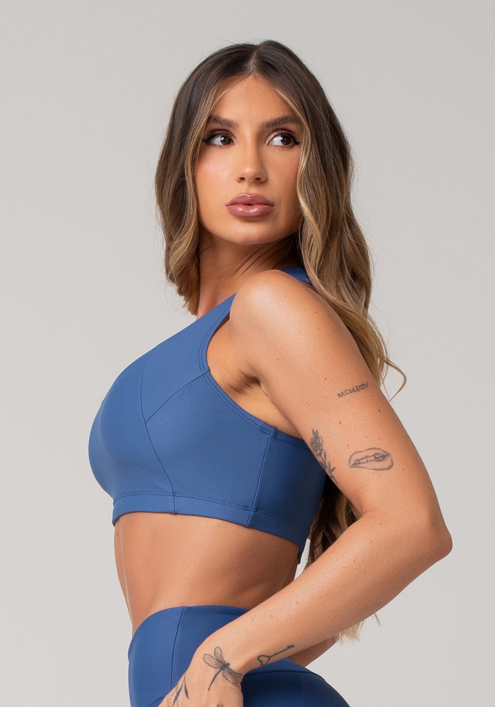 Top De Treino Feminino Modelo Nadador Básico Dlk Azul