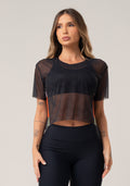 Blusa Feminina De Tule Estampada Motivation Preto Printed Dlk