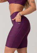 Bermuda De Treino Feminina Com Bolsos Básica Dlk Vinho