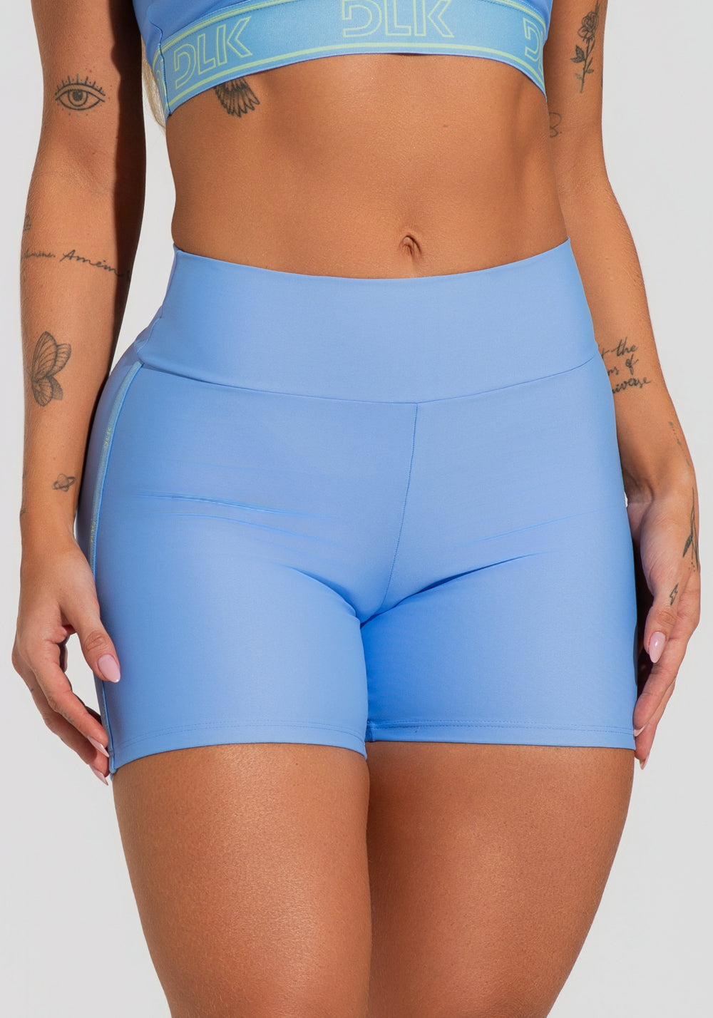 Bermuda Fitness Feminina Com Elástico Estreito Lateral Activity Dlk Azul