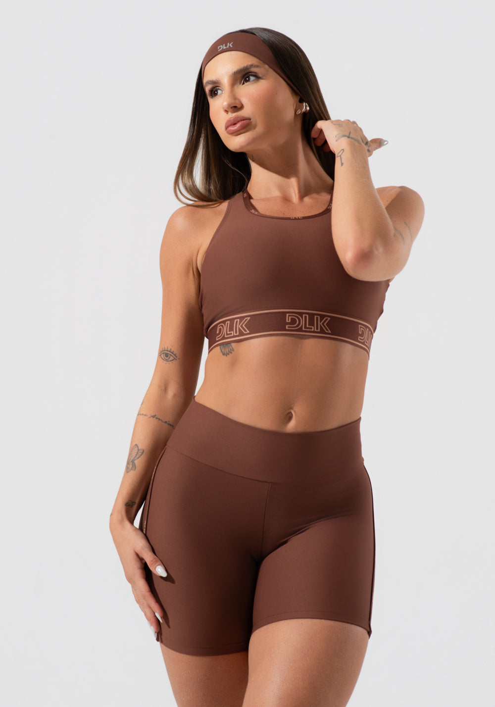 Faixa De Cabelo Esportiva Feminina Activity Dlk Marrom