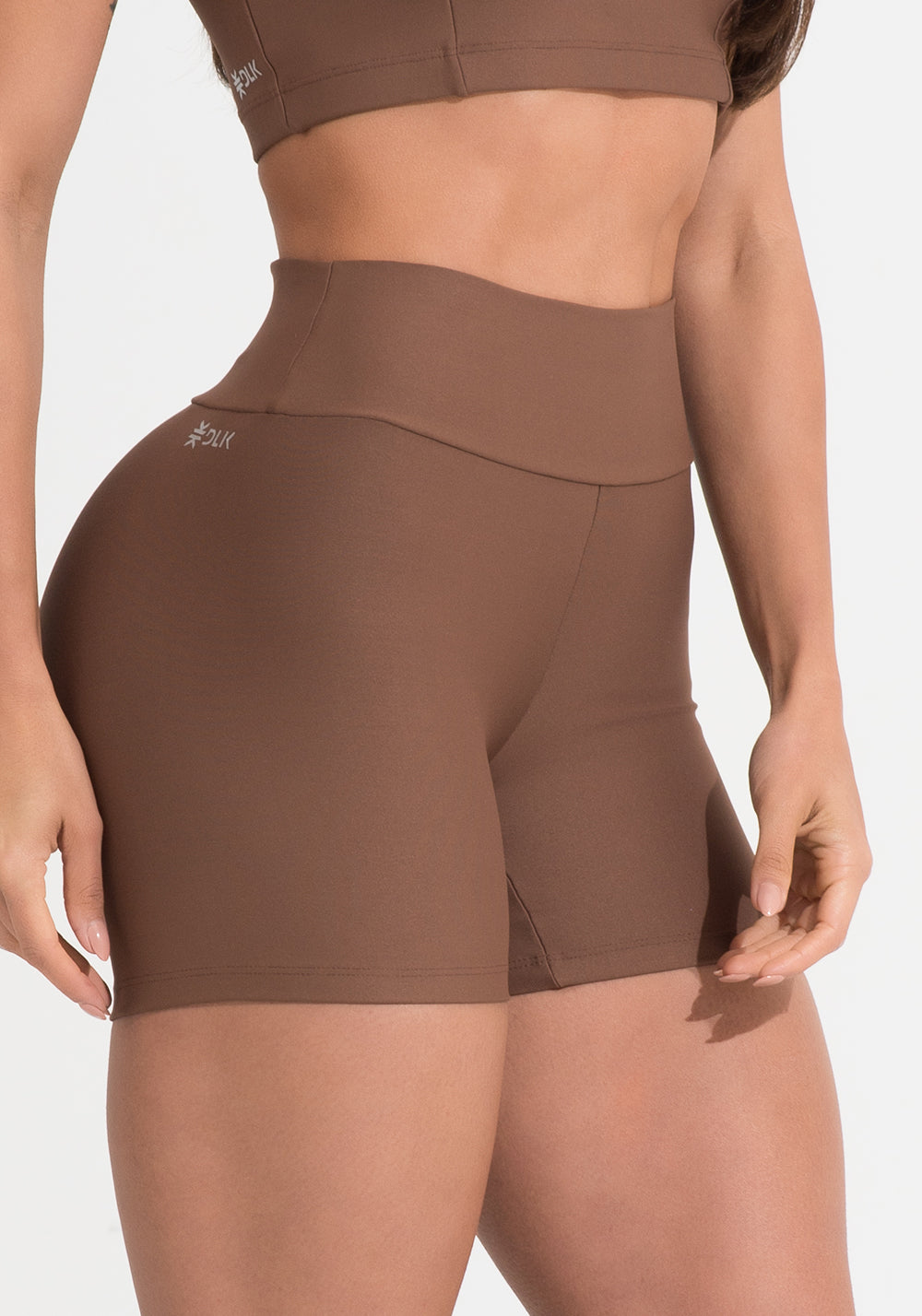 Short Fitness Feminino Marrom Aura Dlk