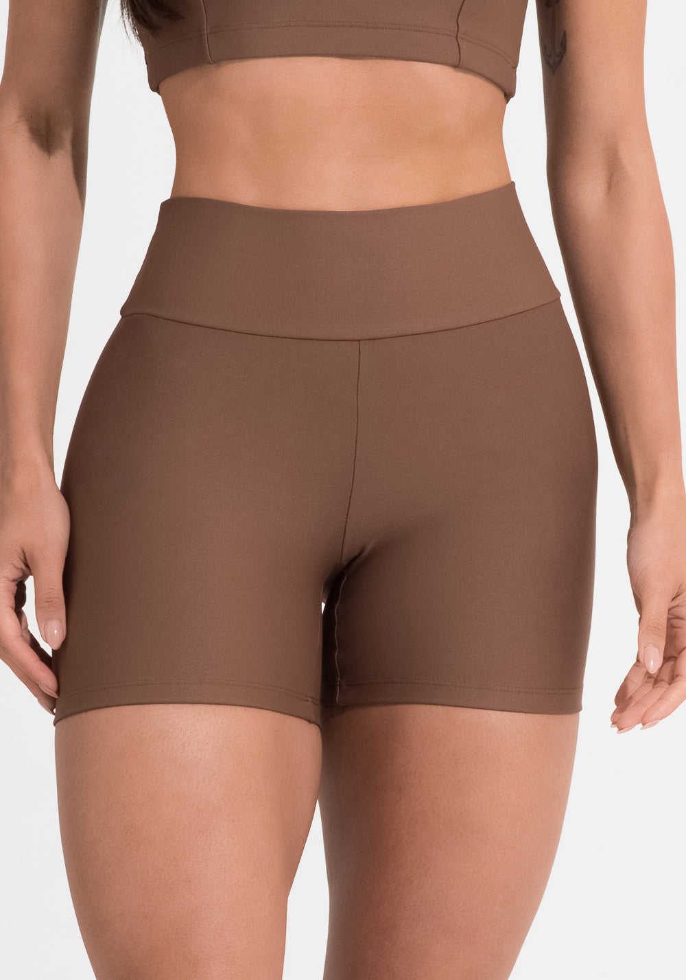 Short Fitness Feminino Marrom Aura Dlk