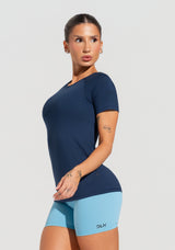 Blusa Feminina Com Manga Raglan Soul Dlk Azul Marinho