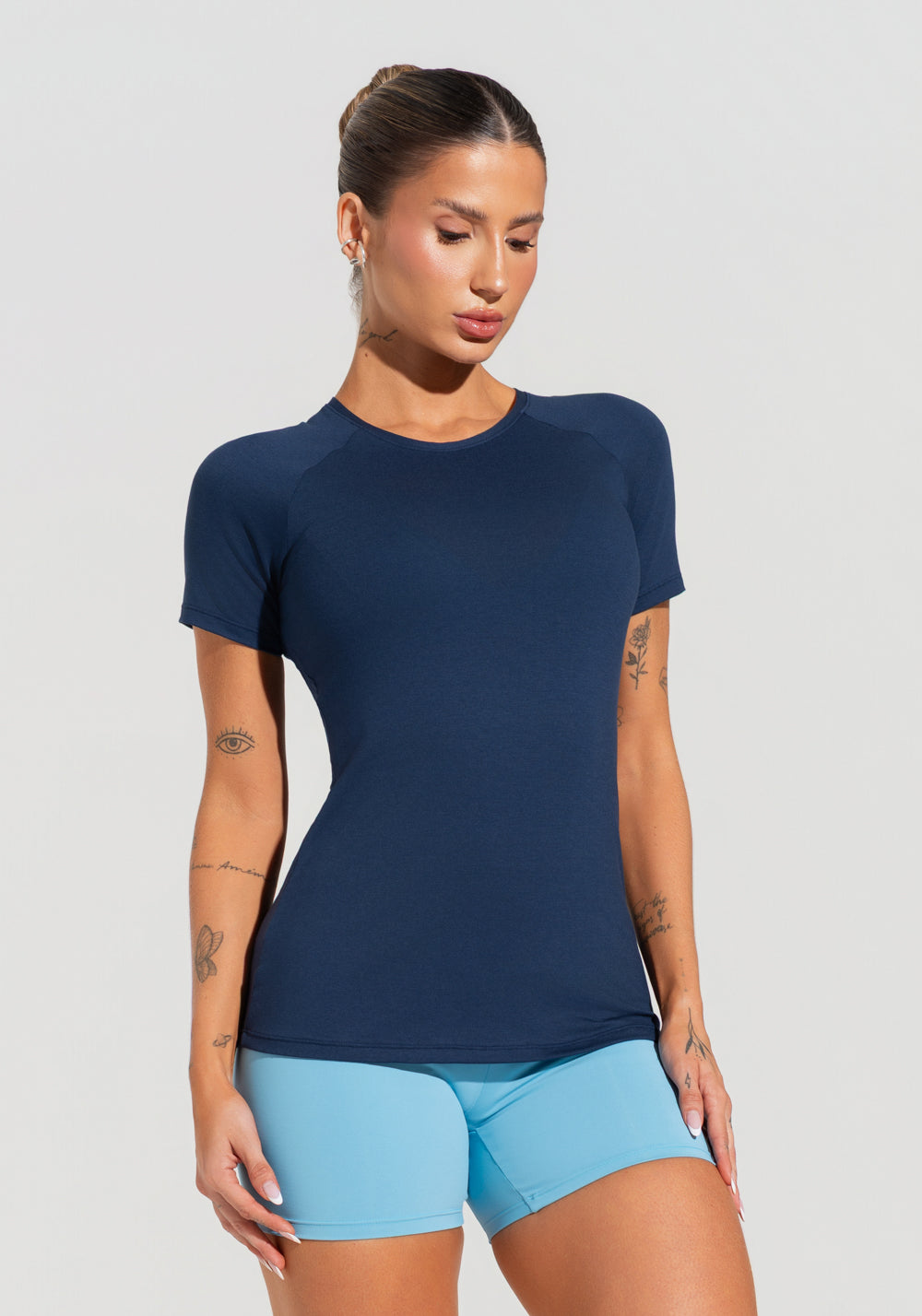 Blusa Feminina Com Manga Raglan Soul Dlk Azul Marinho