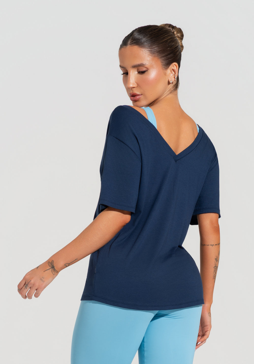 Blusa Feminina Com Decote V Soul Dlk Azul Marinho