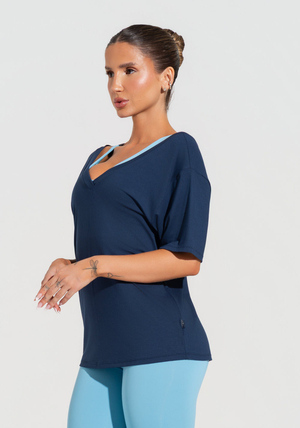 Blusa Feminina Com Decote V Soul Dlk Azul Marinho