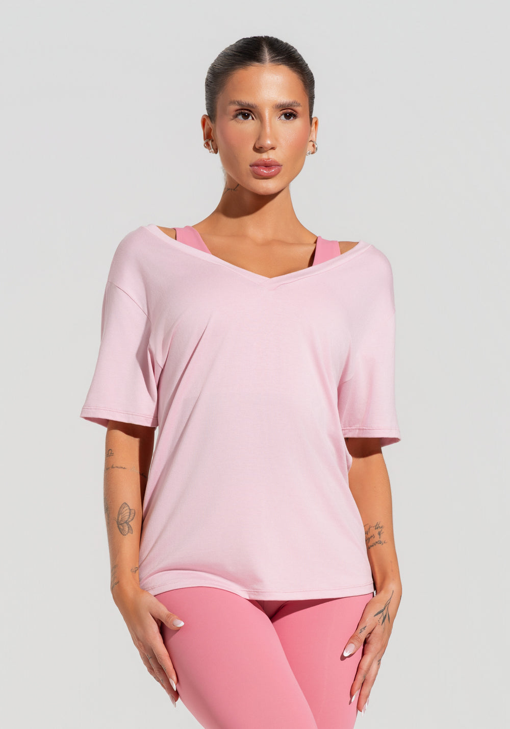 Blusa Feminina Com Decote V Soul Dlk Rosa