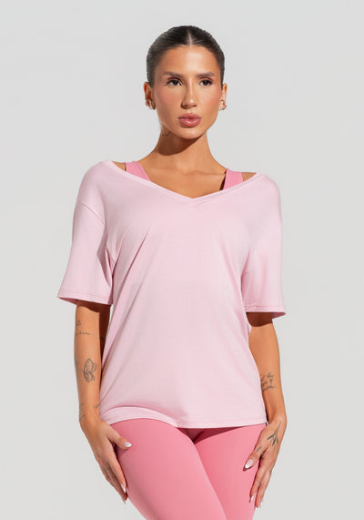 Blusa Feminina Com Decote V Soul Dlk Rosa