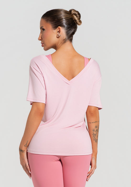 Blusa Feminina Com Decote V Soul Dlk Rosa