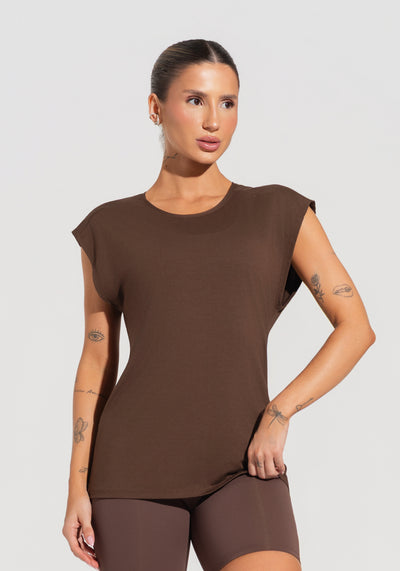Blusa Feminina Com Manga Curta Soul Dlk Marrom