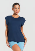 Blusa Feminina Com Manga Curta Soul Dlk Azul Marinho