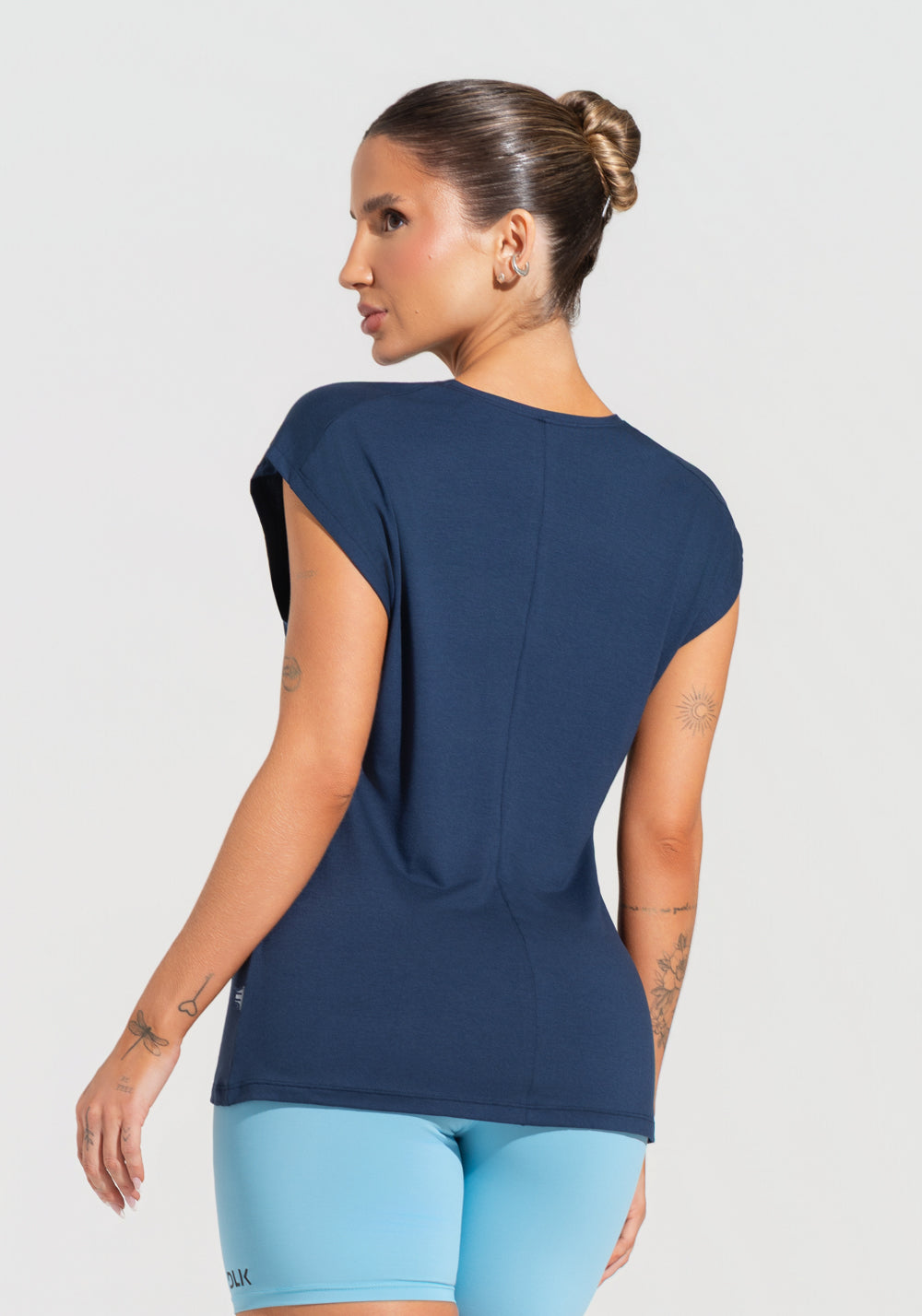 Blusa Feminina Com Manga Curta Soul Dlk Azul Marinho