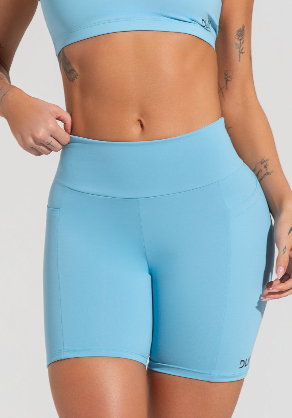 Bermuda Fitness Feminina Com Bolsos Soul Dlk Azul