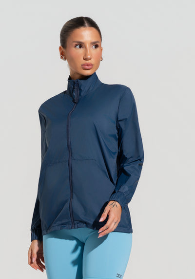 Casaco Corta Vento Fitness Feminino Soul Dlk Azul Marinho