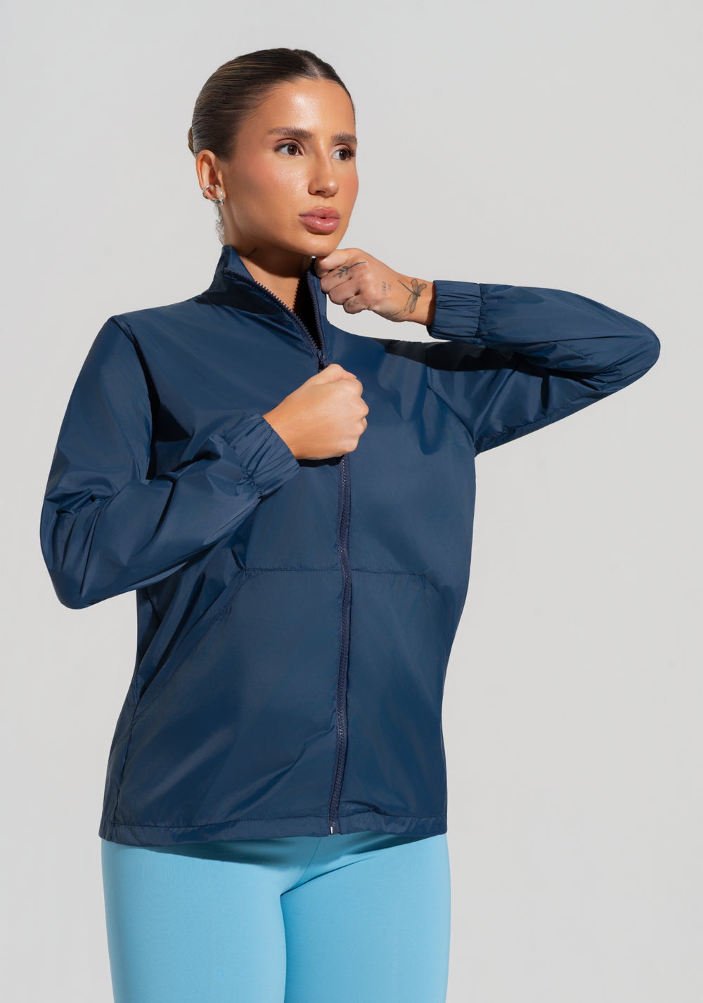 Casaco Corta Vento Fitness Feminino Soul Dlk Azul Marinho