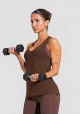 Camiseta Fitness Feminina Modelo Nadador Soul Dlk Marrom