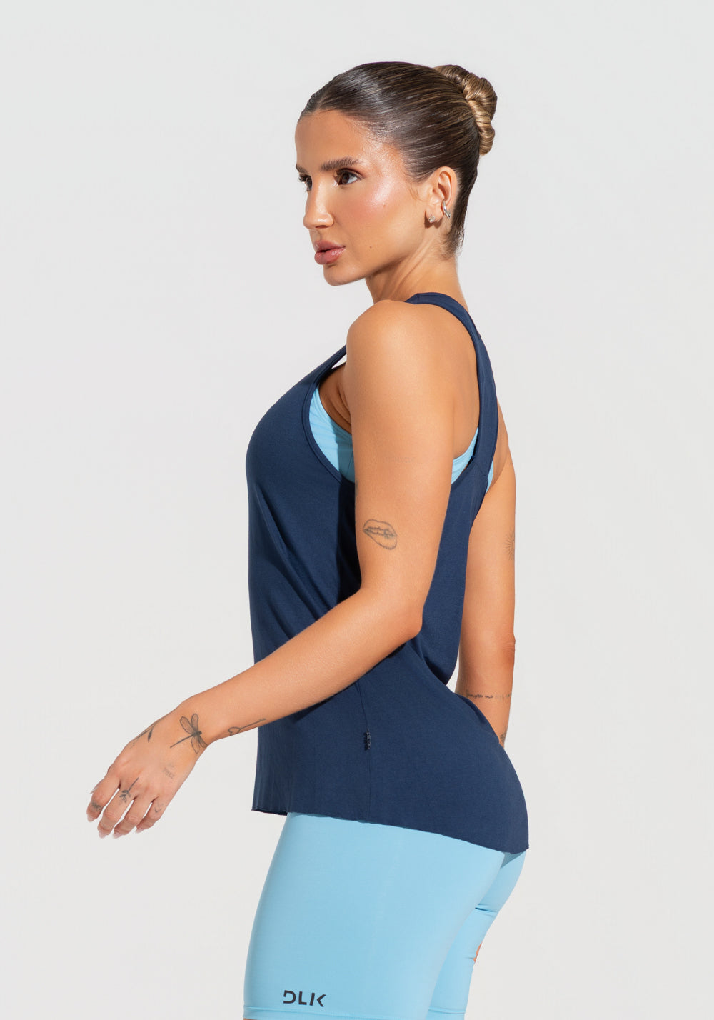 Camiseta Fitness Feminina Modelo Nadador Soul Dlk Azul Marinho