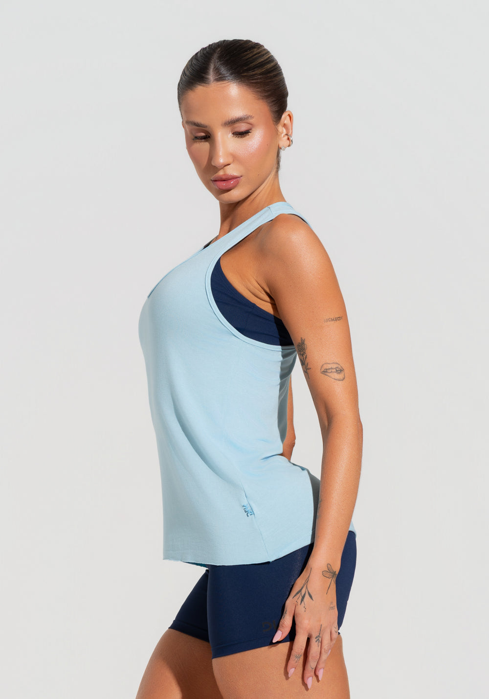 Camiseta Fitness Feminina Modelo Nadador Soul Dlk Azul