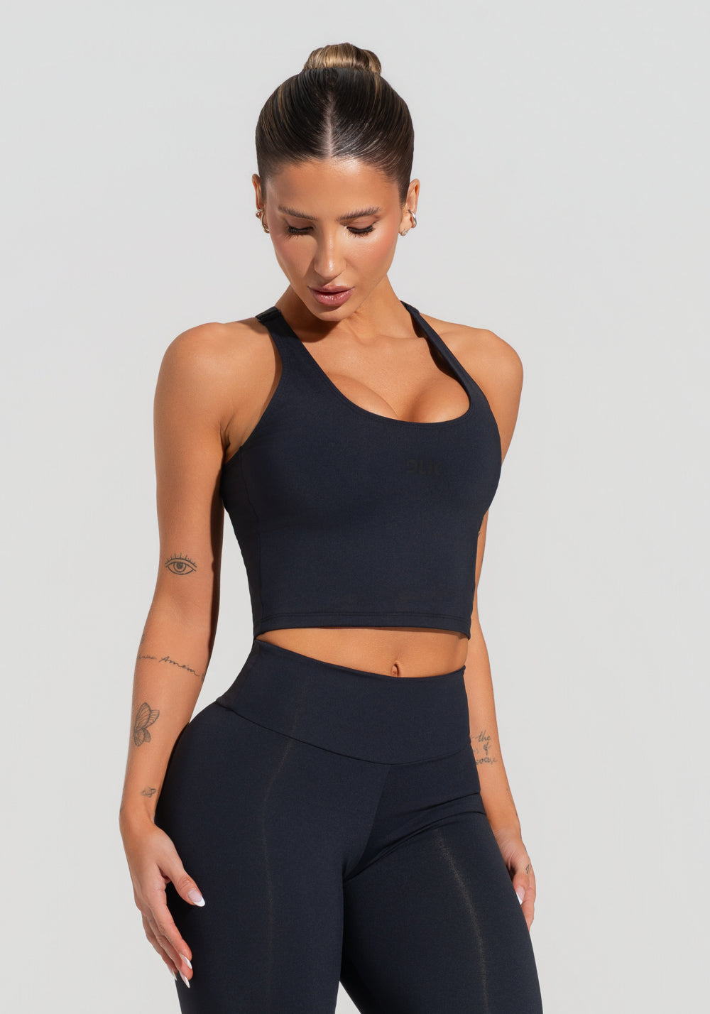 Cropped Fitness Feminino Com Alças Reguláveis Soul Dlk Preto